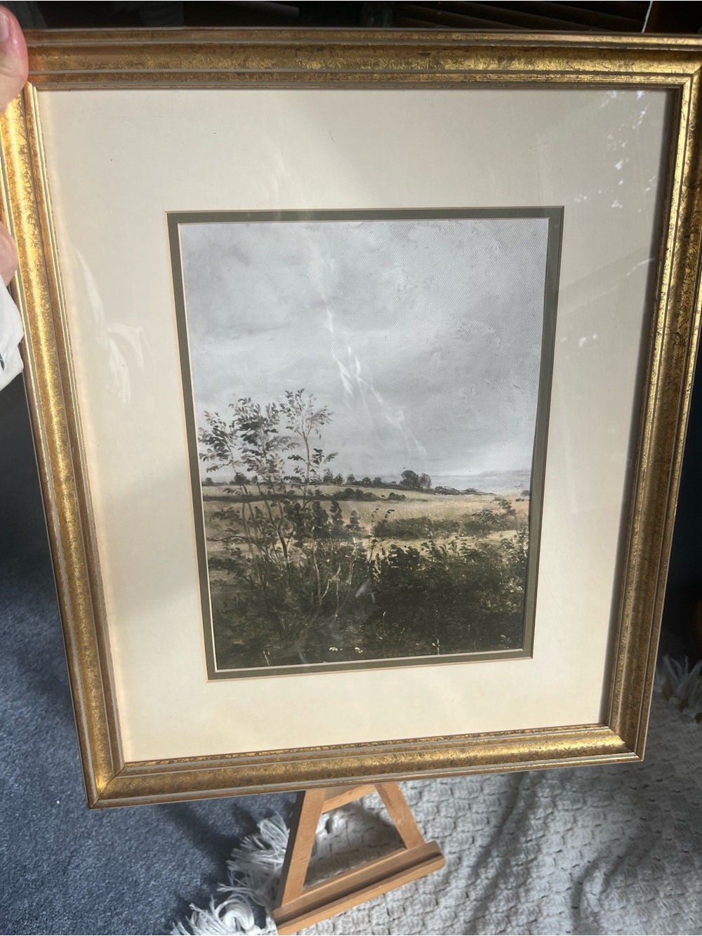 Gold Framed Landscape Wall Art print  - Neutral Tones